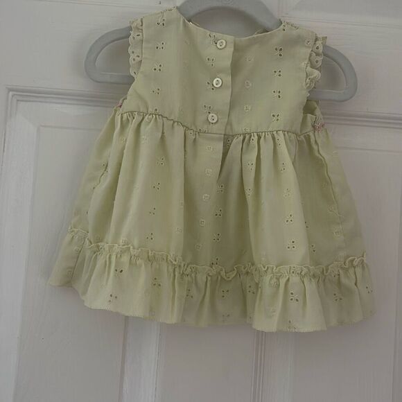 Little Bitty Sundress with Floral Embroidery vintage Size 6/9 months yellow Baby - Picture 5 of 6